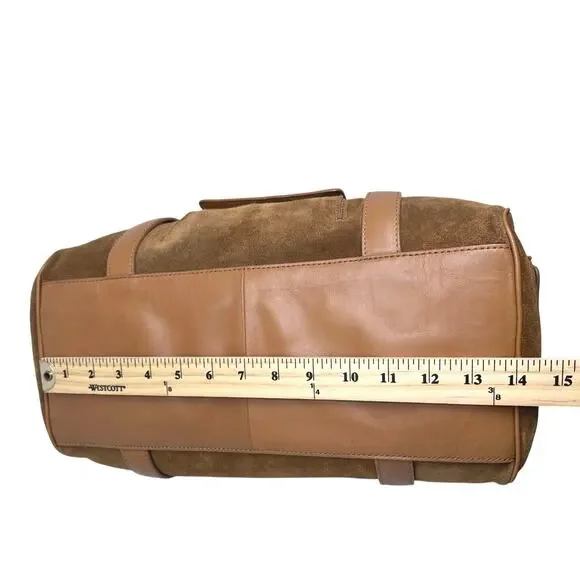 NWT Vintage Donald Pliner camel leather and suede shoulder purse - Picture 6 of 16